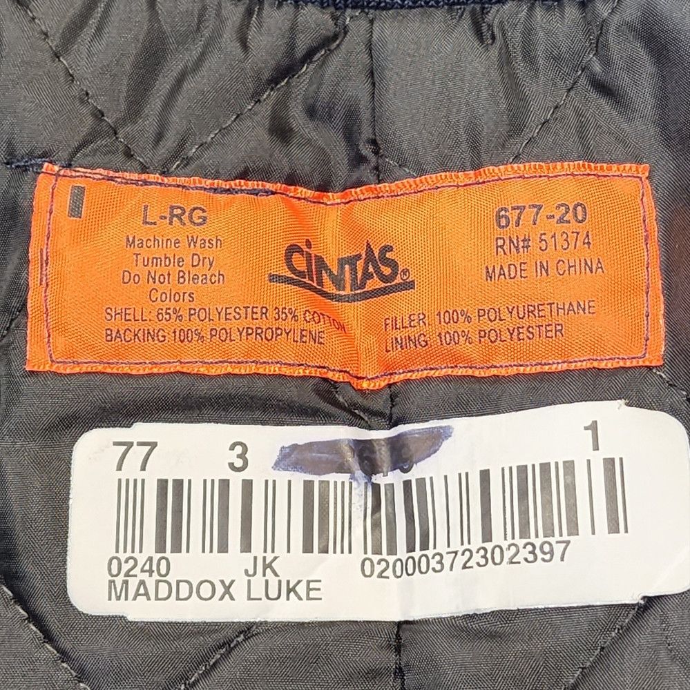Cintas Cintas Men's Navy Blue Bomber Jacket 2 Patches Workcore Lin Size US L / EU 52-54 / 3 - 2 Thumbnail