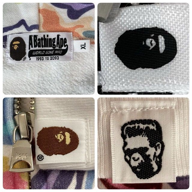 Bape BAPE Multi Art Camo shark full zip hoodie a bathing ape Size US XL / EU 56 / 4 - 8 Thumbnail