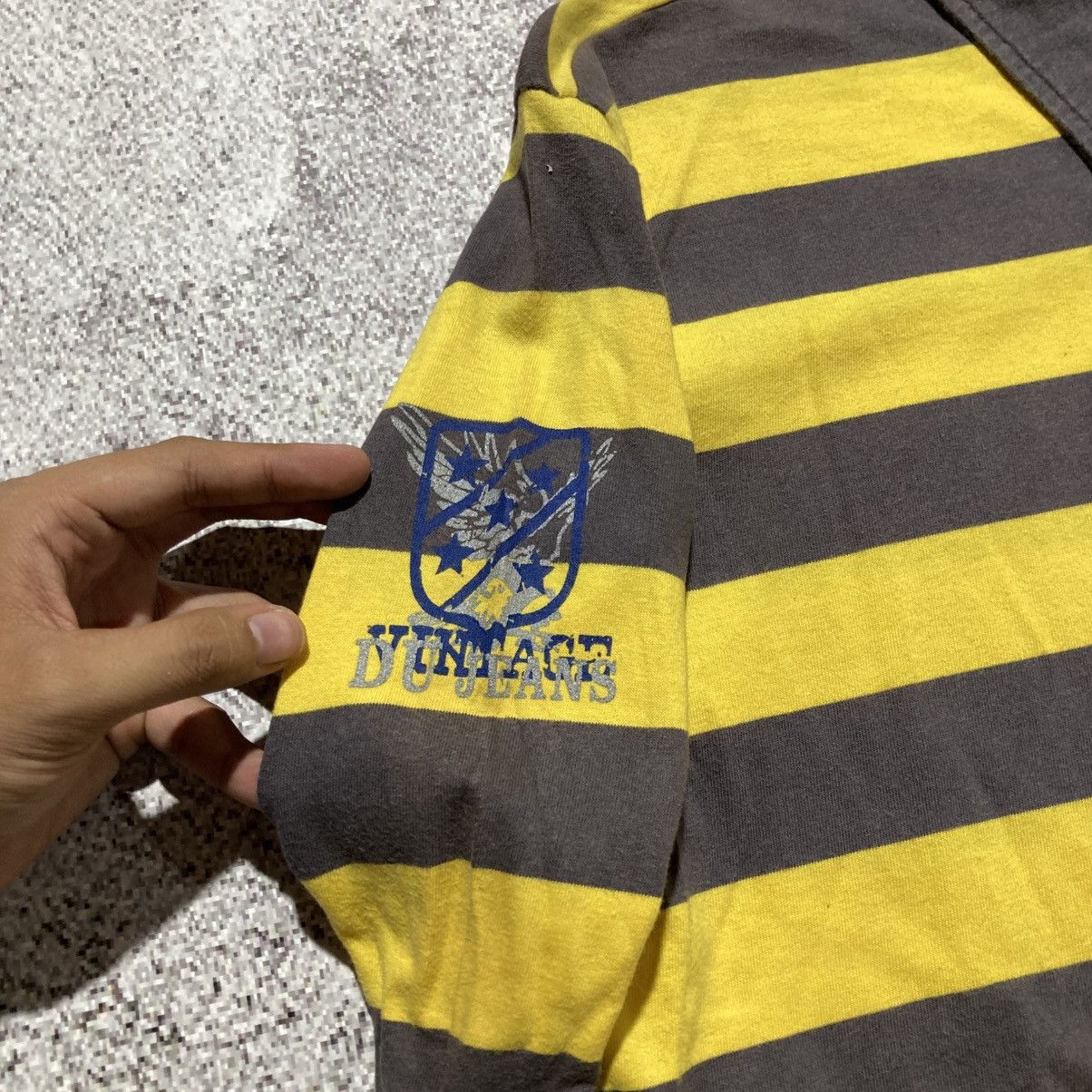 Japanese Brand 2000s Design United Poem Striped Longslevee Punk Lgb Style Size US L / EU 52-54 / 3 - 9 Thumbnail
