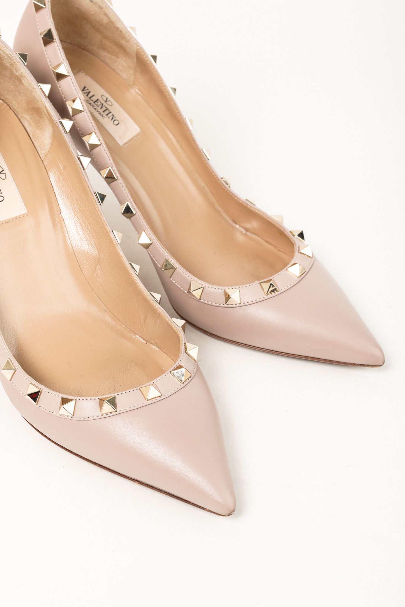Valentino Valentino Garavani Poudre Leather Rockstud Pumps Size US 9 / IT 39 - 5 Thumbnail