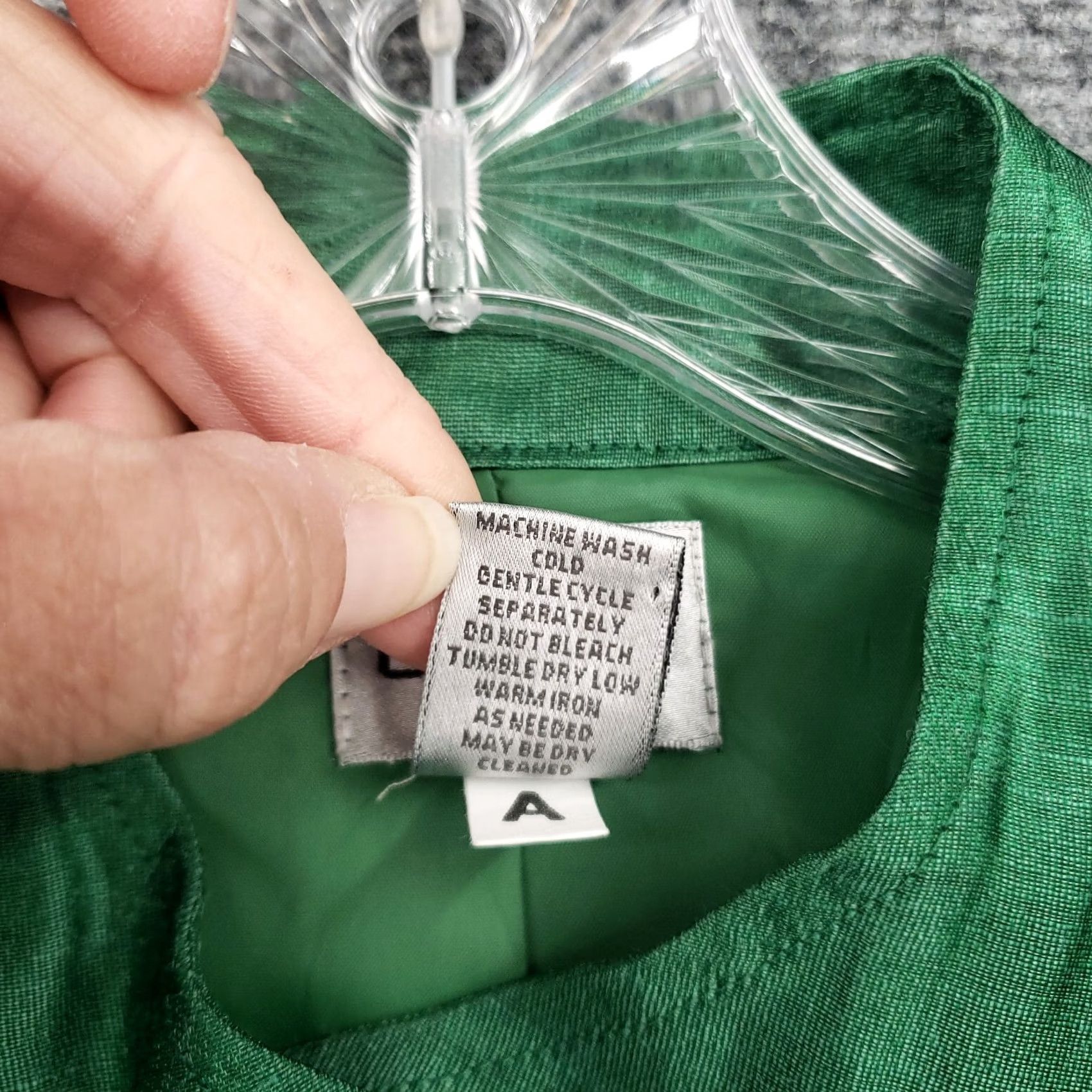 Vintage Chicos Jacket Womens M Medium Green Button Up Linen Long Sleeve Classic Size M / US 6-8 / IT 42-44 - 7 Thumbnail