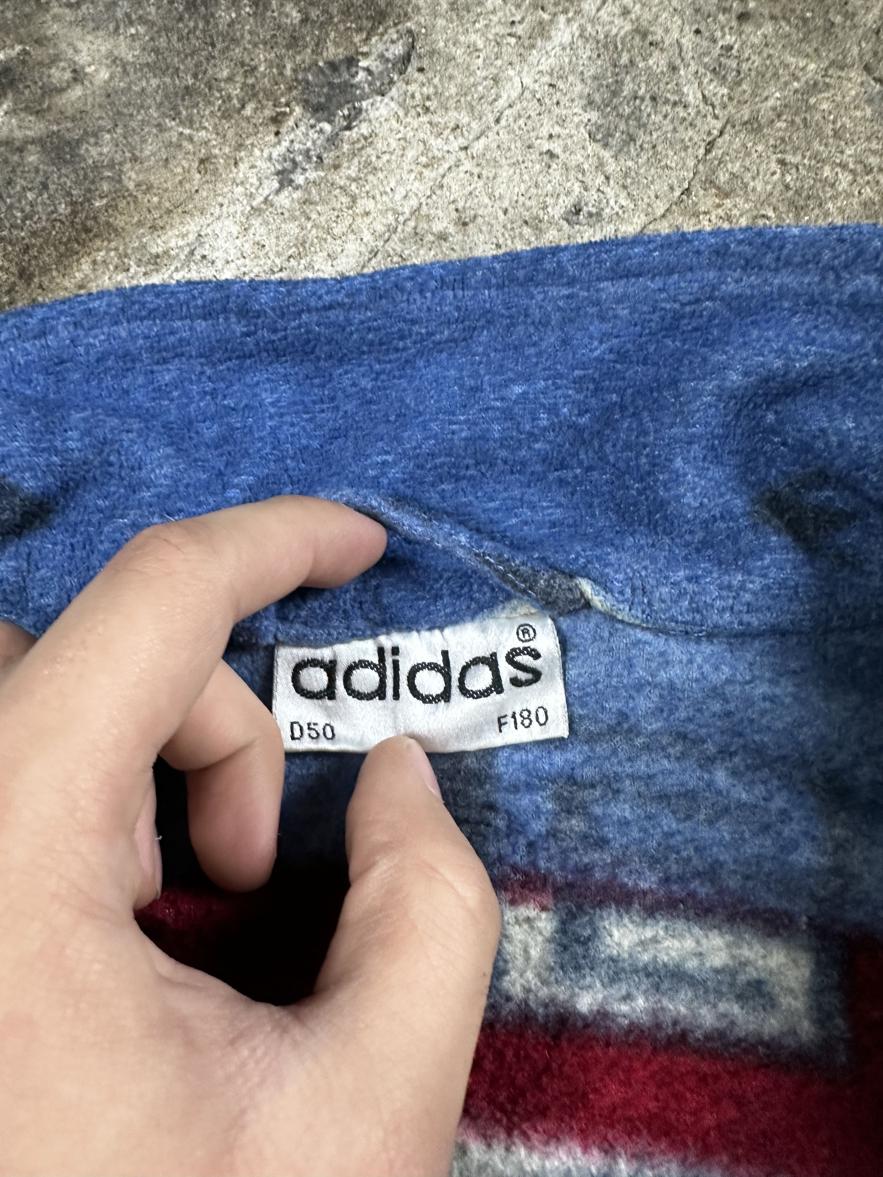 Adidas 90s Vintage Adidas Abstract Patterned Quaterzip Fleece Size US M / EU 48-50 / 2 - 7 Thumbnail