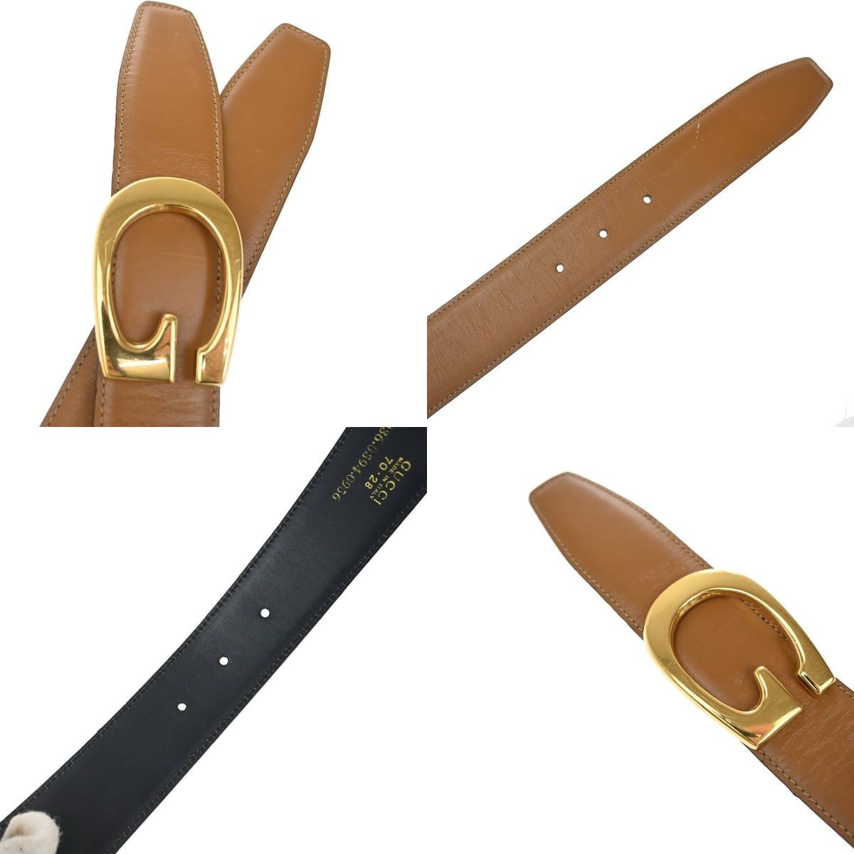 Gucci Gucci Leather Vintage Interlocking G Reversible Belt Brown Size ONE SIZE - 4 Thumbnail