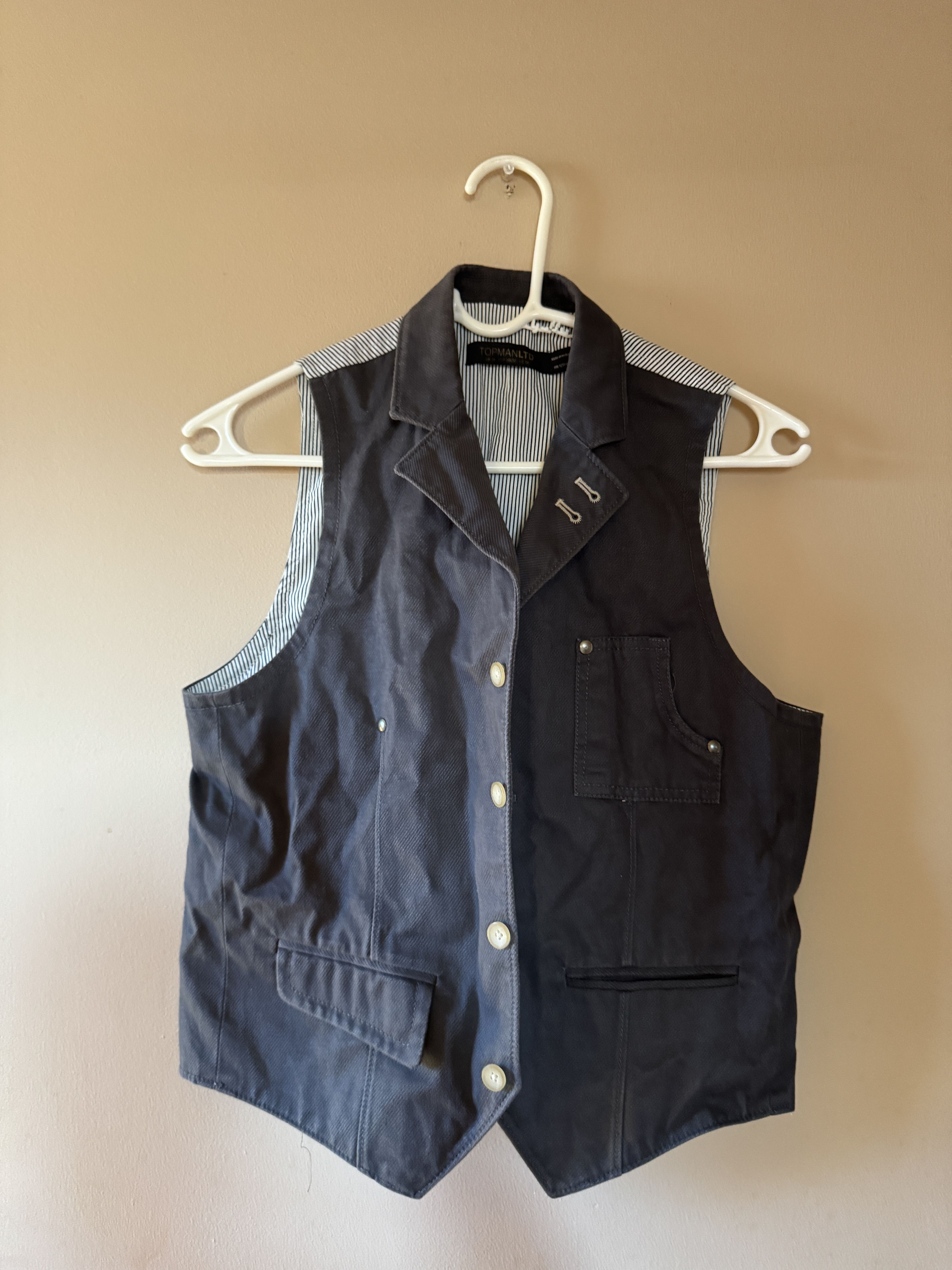 Topman Topman Ltd Gray Vest Size US S / EU 44-46 / 1 - 1 Thumbnail