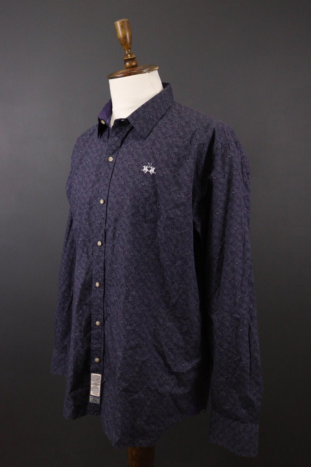La Martina La Martina Slim Fit Blue Jacquard Paisley Shirt Size 3XL Size US XXL / EU 58 / 5 - 7 Thumbnail