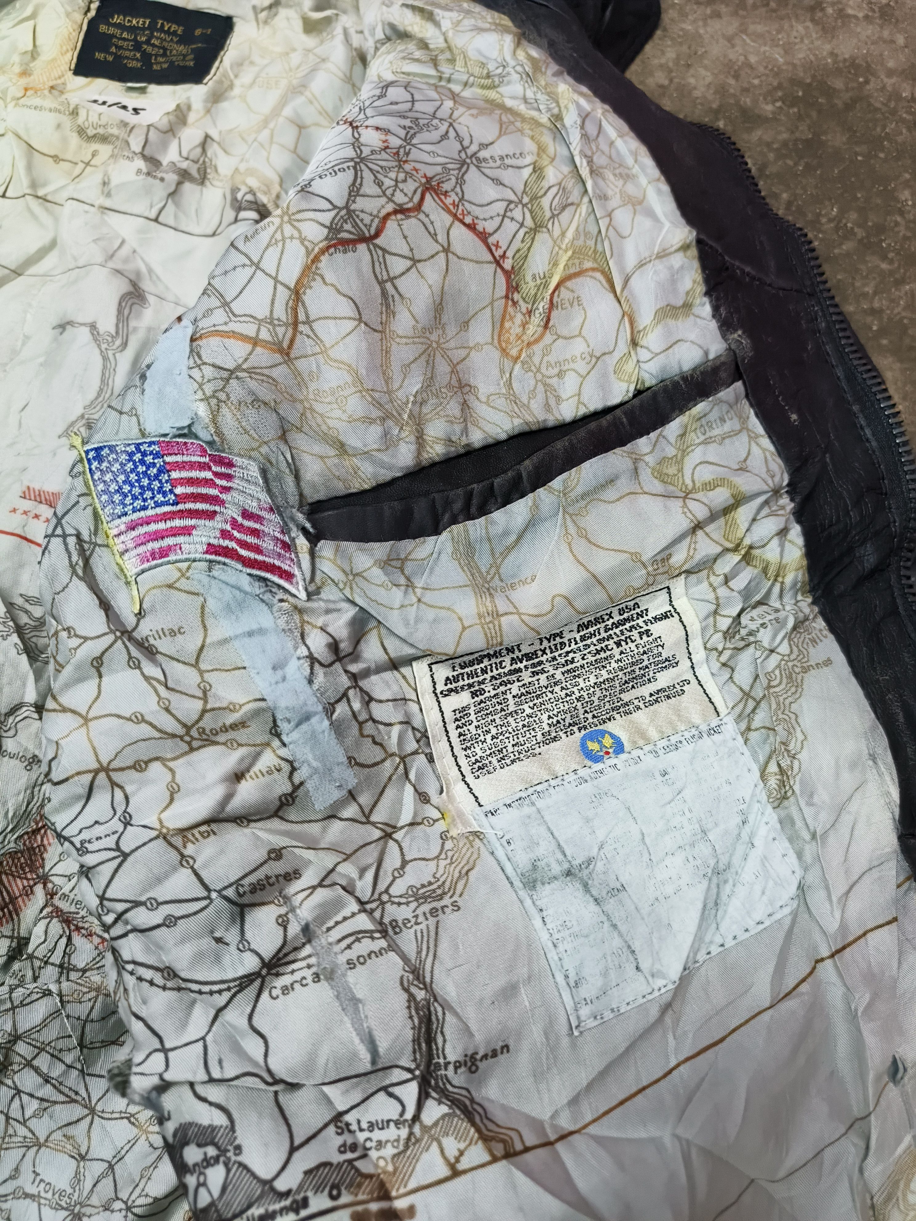 Avirex True Vtg DISTRESSED Avirex Map Lining Type G1 Us Navy Jacket Size US L / EU 52-54 / 3 - 11 Thumbnail