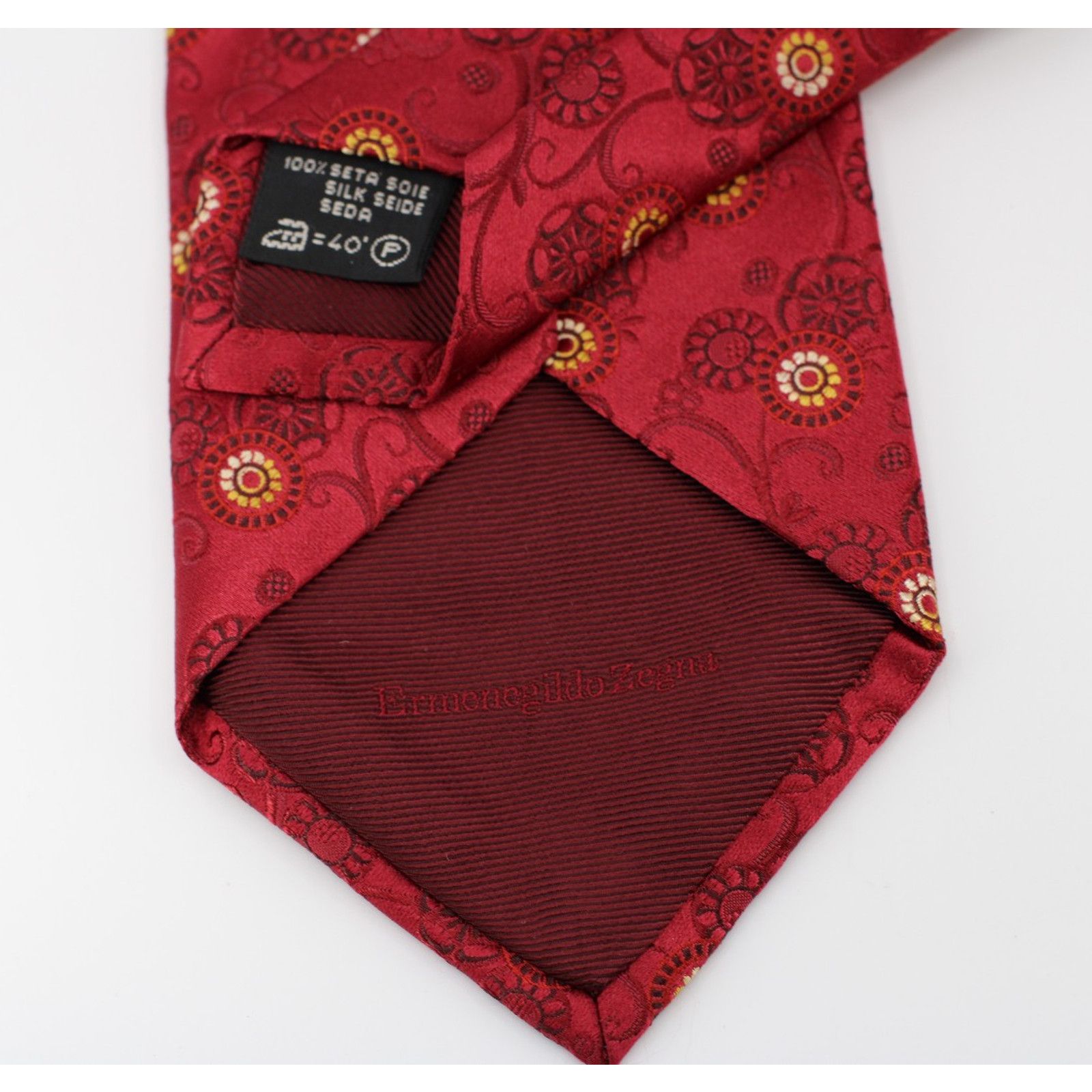 Ermenegildo Zegna ERMENEGILDO ZEGNA Italy Made Red Floral Print Silk Tie 57" Size ONE SIZE - 4 Thumbnail