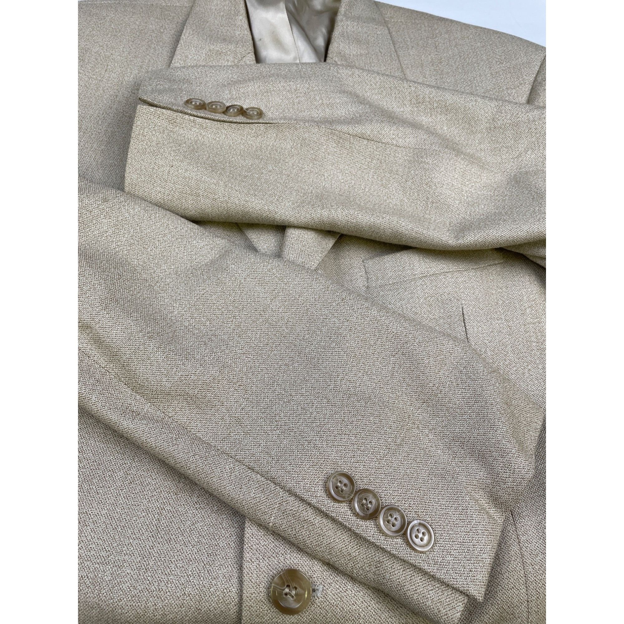 Other Gianfranco Ruffini Italy Mens Tan Blazer Silk/Wool Sports Co Size 42R - 8 Thumbnail