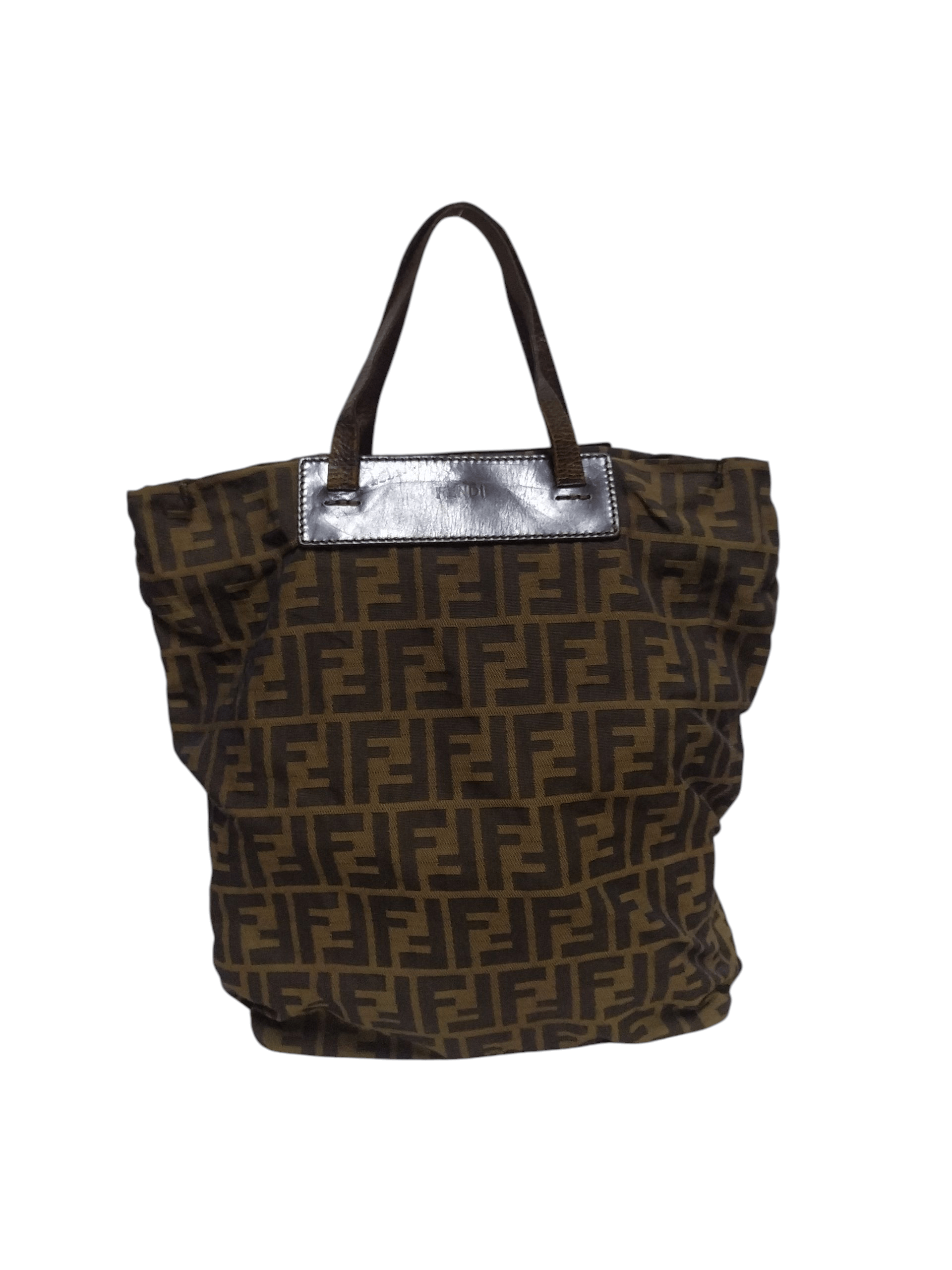 Fendi FENDI Zucca Canvas Leather Tote Bag Size ONE SIZE - 1 Thumbnail
