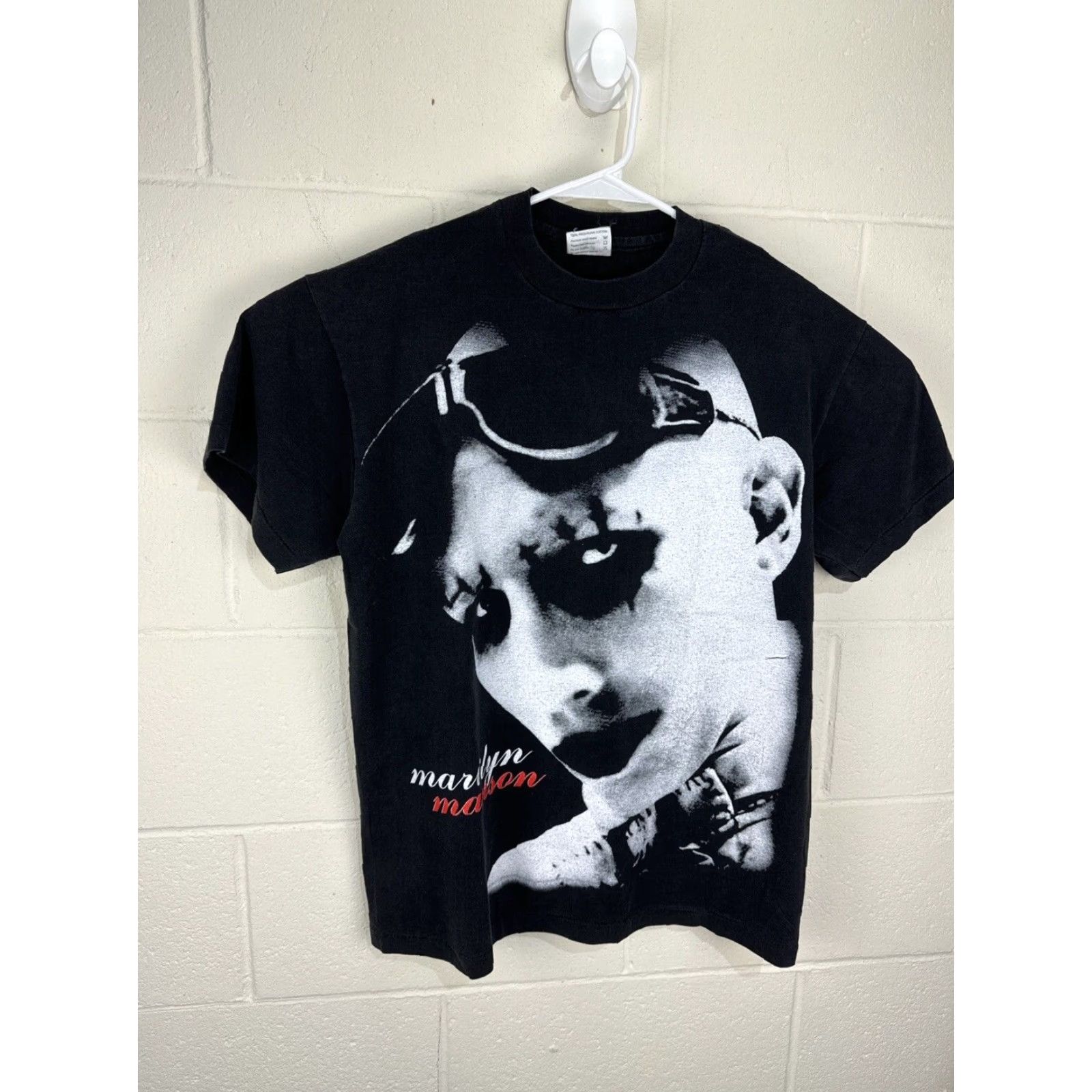 VINTAGE Marilyn Manson Tultex T-Shirt Adult Large Black Graphic