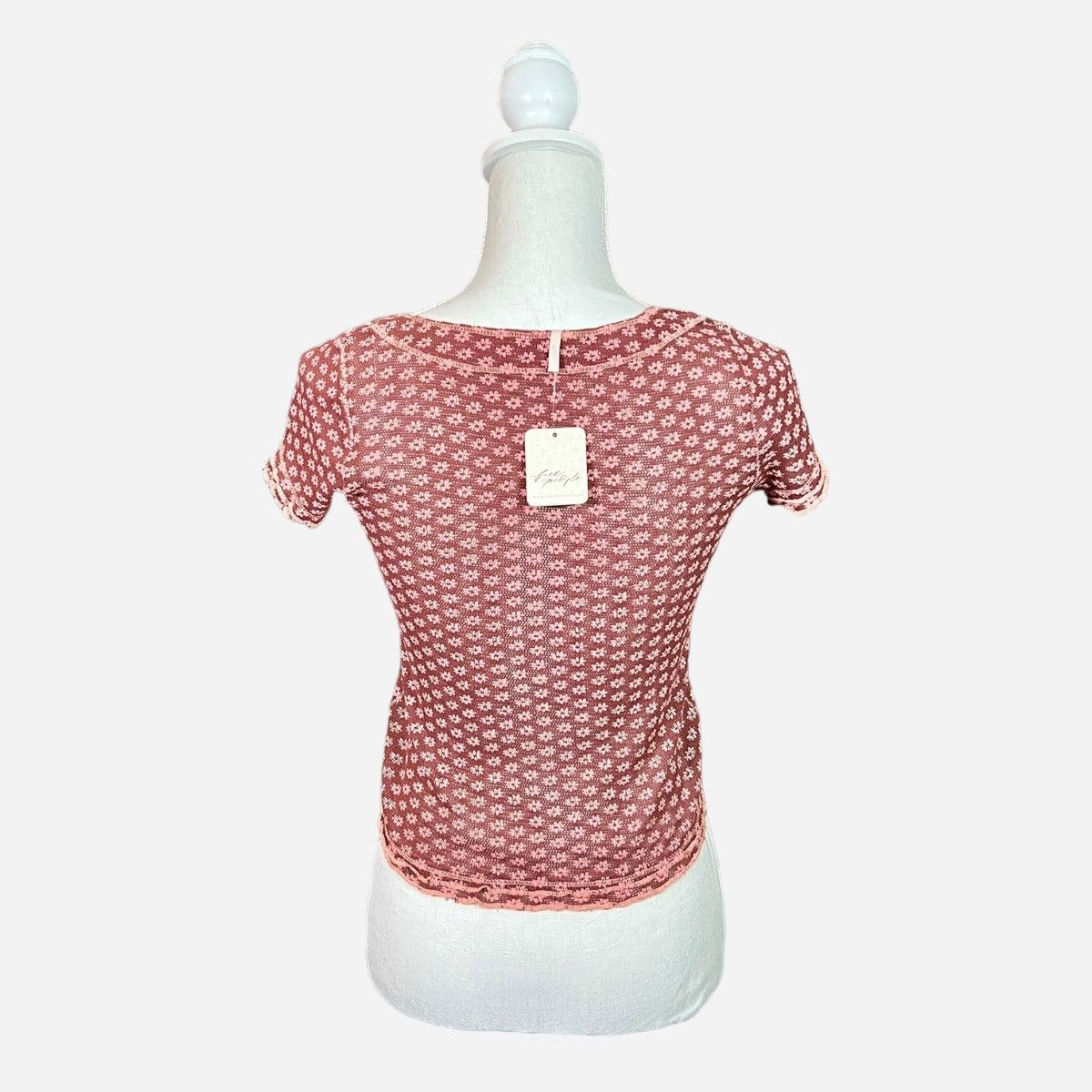 Free People Free People Garner Knit Womens Top Blouse Pattern Sz XS Size XS / US 0-2 / IT 36-38 - 4 Thumbnail