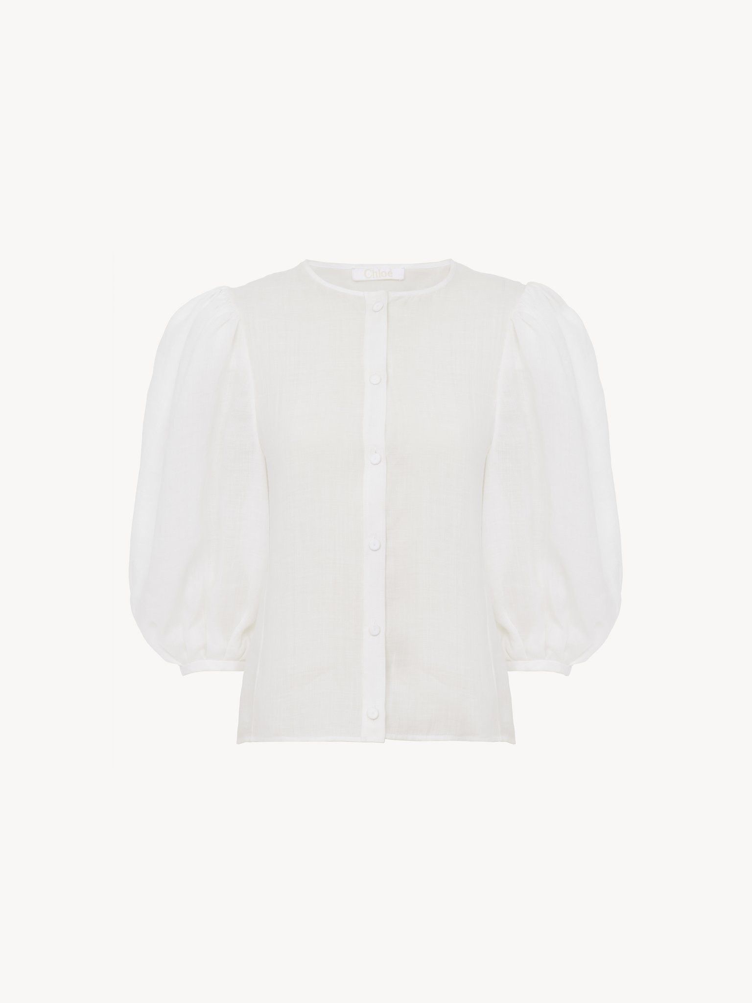 Chloe oc11z0525 Collarless Blouse in White Size M / US 6-8 / IT 42-44 - 1 Thumbnail
