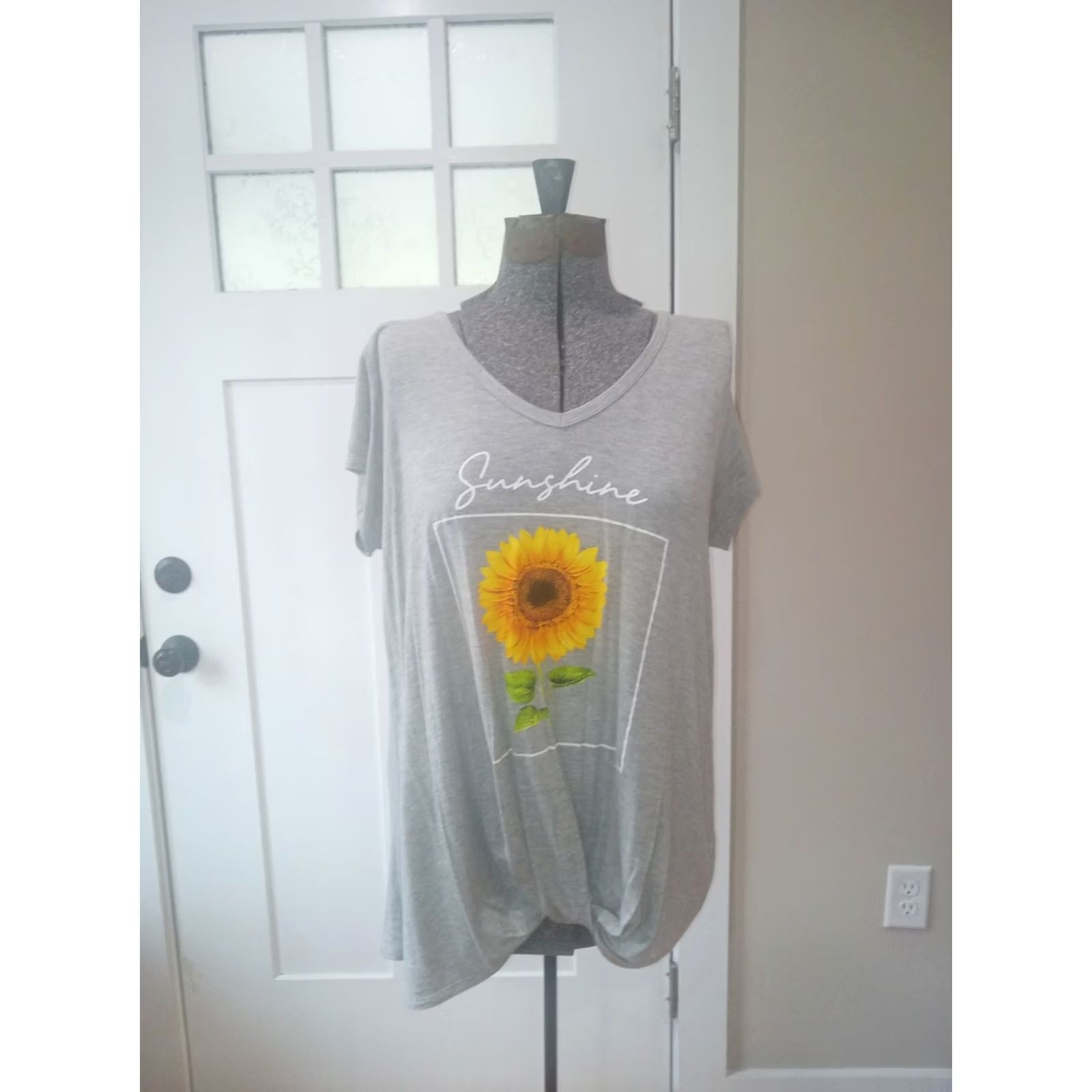 Vintage Scarlett Shirt Women's T-Shirt XL Grey Rayon Spandex Te e Size XL / US 12-14 / IT 48-50 - 2 Thumbnail