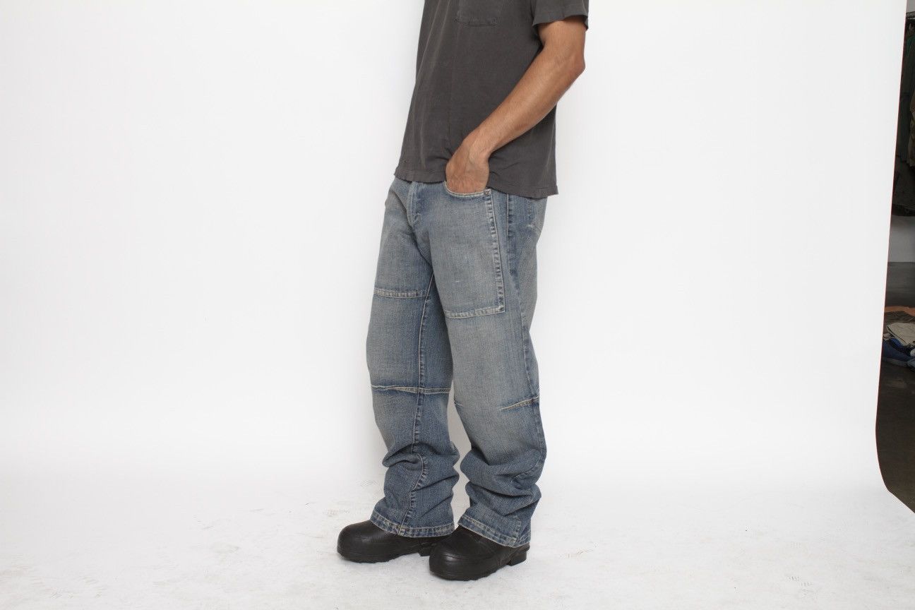 Vintage LIGHT BLUE FADED WASH TECHNICAL DENIM PANTS BY JONNY JOY Size US 36 / EU 52 - 3 Thumbnail
