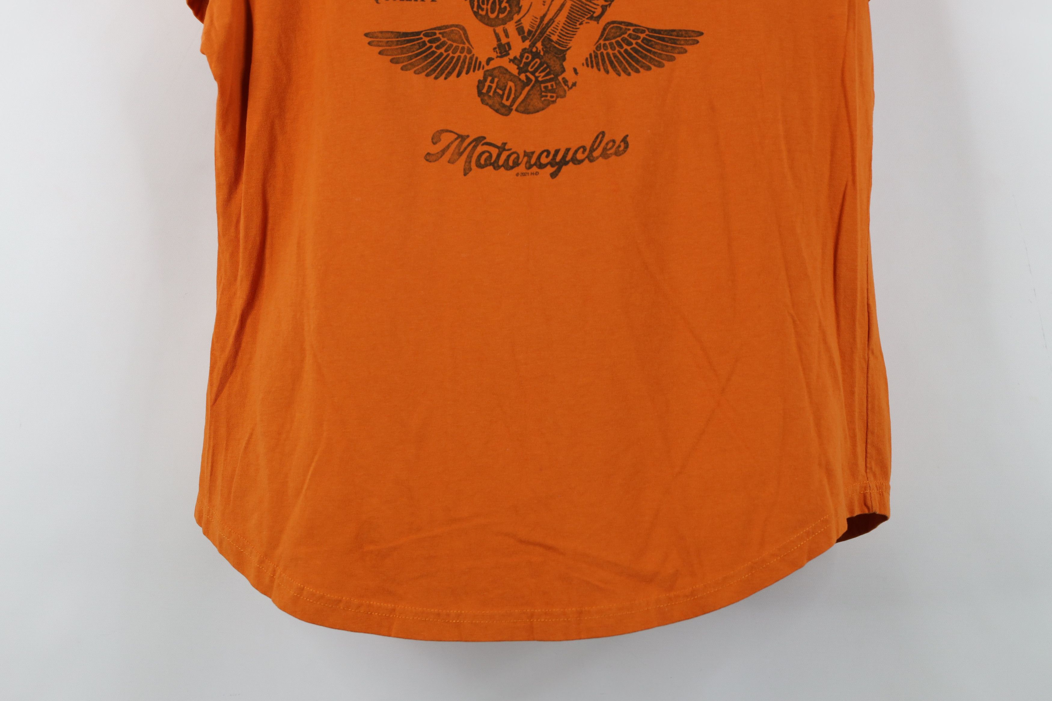 Harley Davidson Harley Davidson Spell Out Script Motorcycle T-Shirt Orange Size M / US 6-8 / IT 42-44 - 3 Thumbnail