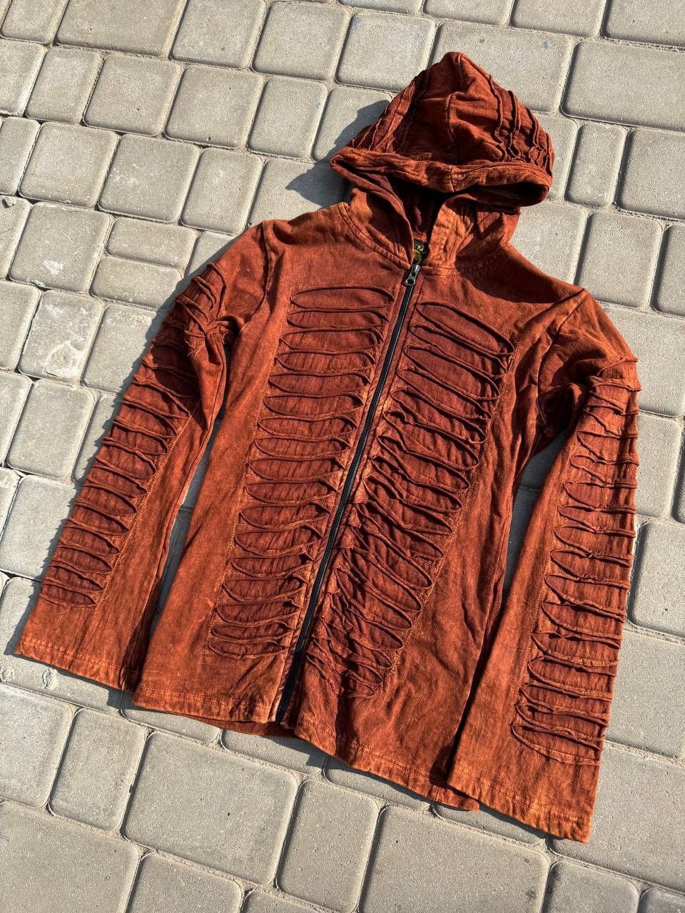 Vintage Y2K Nepal Razor Cut Zip Size L / US 10 / IT 46 - 2 Thumbnail