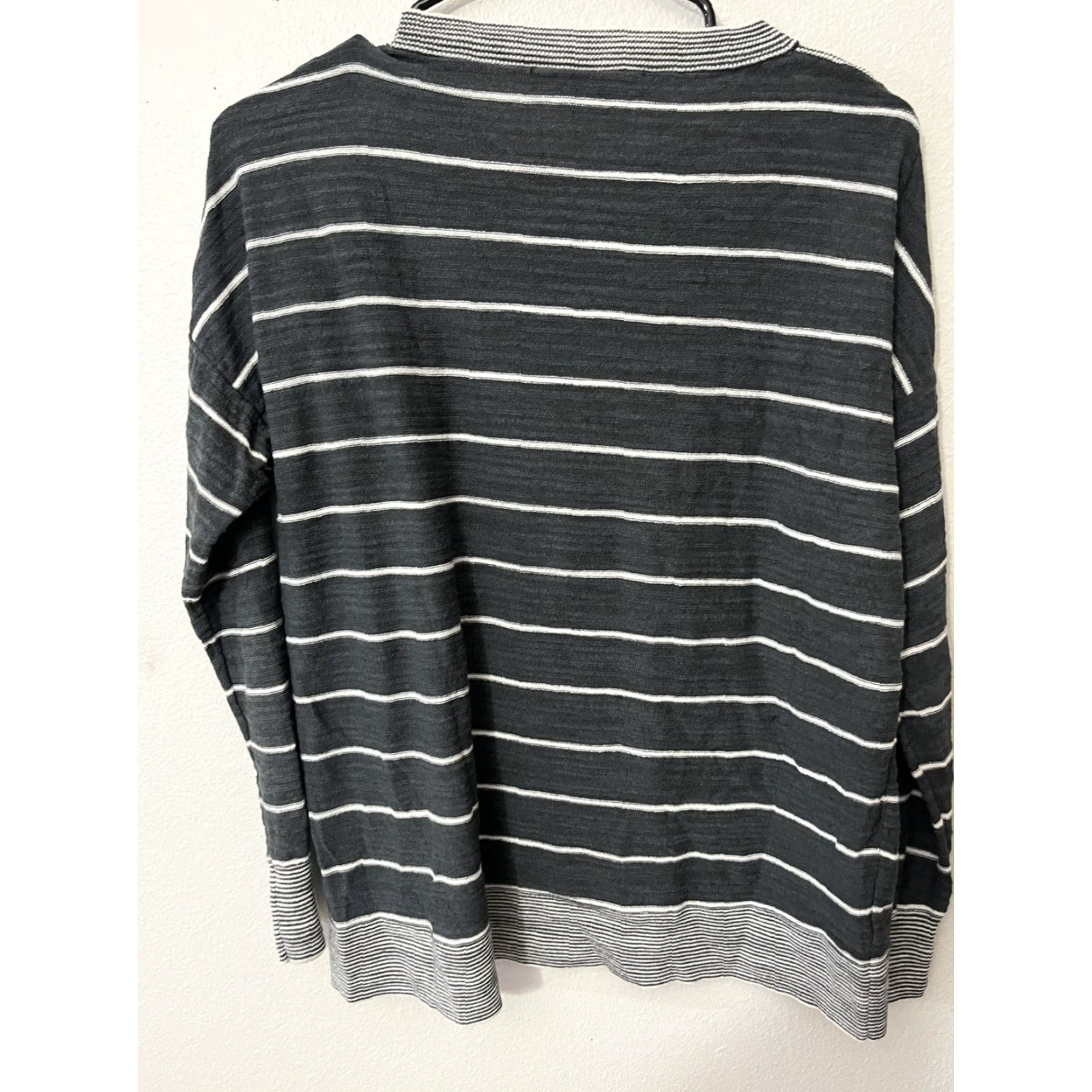 Loft VINTAGE LOFT Sweater Shirt Womens Gray Cold Shoulder Long Sleeve Pullover M Knit 100% Cotton Cardigan Classic Women Size M / US 6-8 / IT 42-44 - 2 Thumbnail