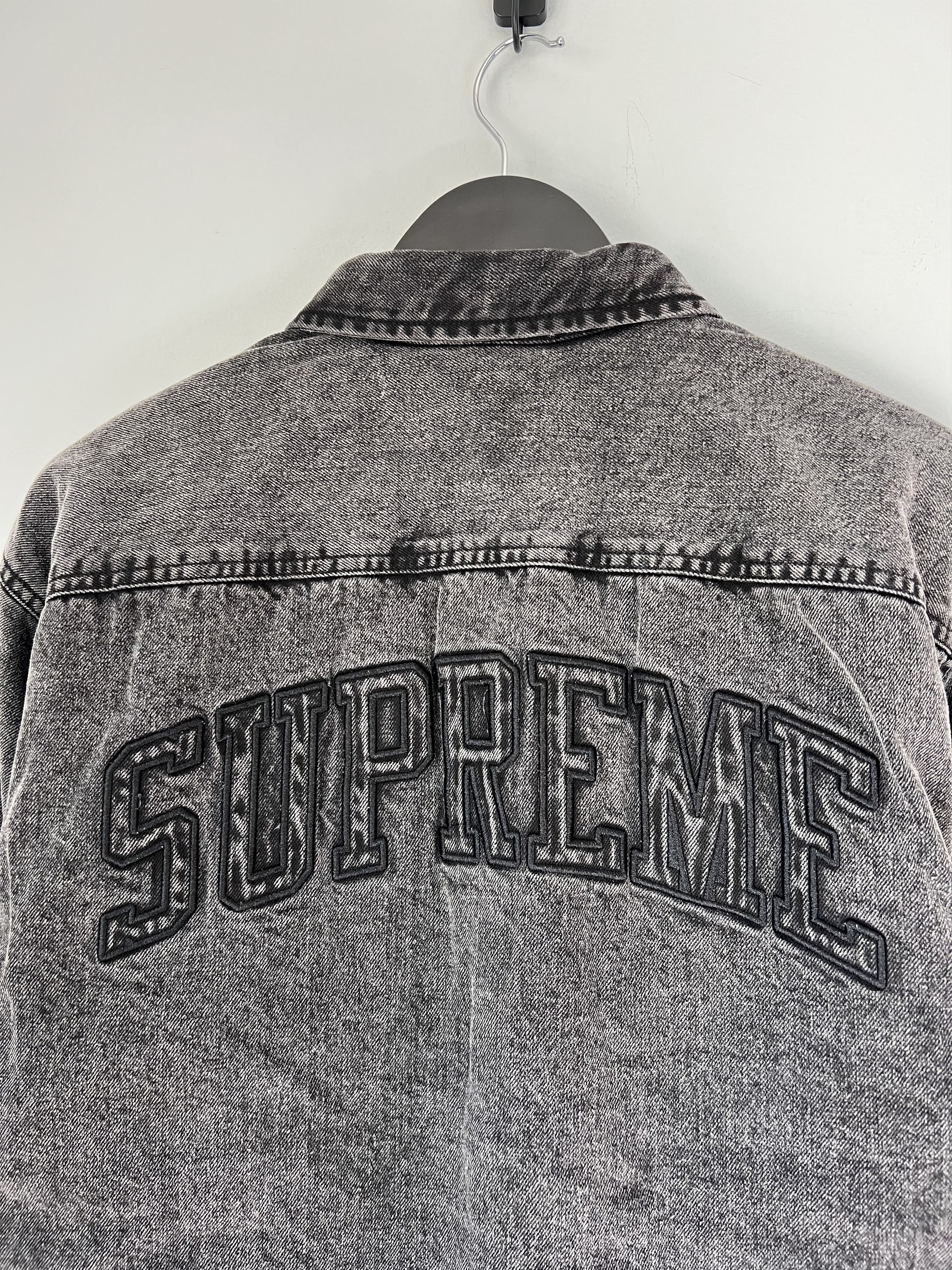 Supreme Supreme Faux Shearling Denim Work Shirt in Black Size US M / EU 48-50 / 2 - 2 Thumbnail