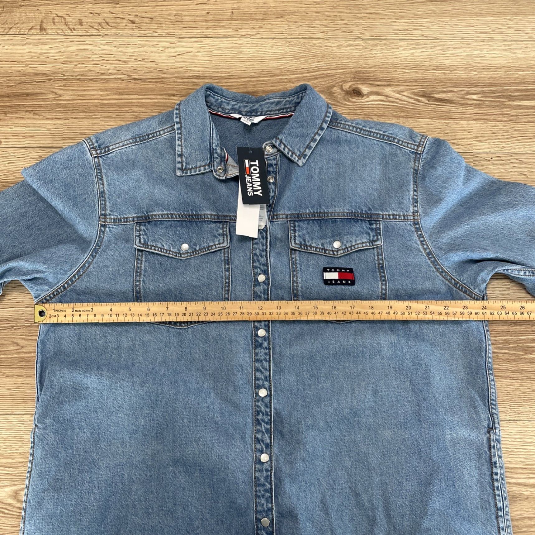 Tommy Hilfiger TOMMY HILFIGER Long Sleeve Denim Dress with Sport Logo - Women's Casual Size L - Blue Denim Size L / US 10 / IT 46 - 3 Thumbnail