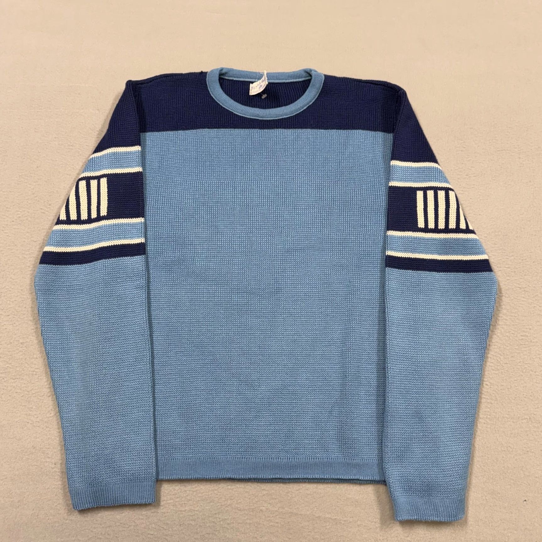 Vintage VINTAGE Scotch Craft Sweater Mens M Blue Knit Crewneck Striped Pullover Winter All Seasons Casual Size US M / EU 48-50 / 2 - 2 Thumbnail