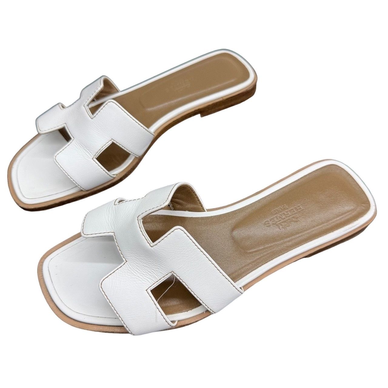 Hermes Hermès White Oran Sandals Size 36 Size US 6 / IT 36 - 1 Thumbnail