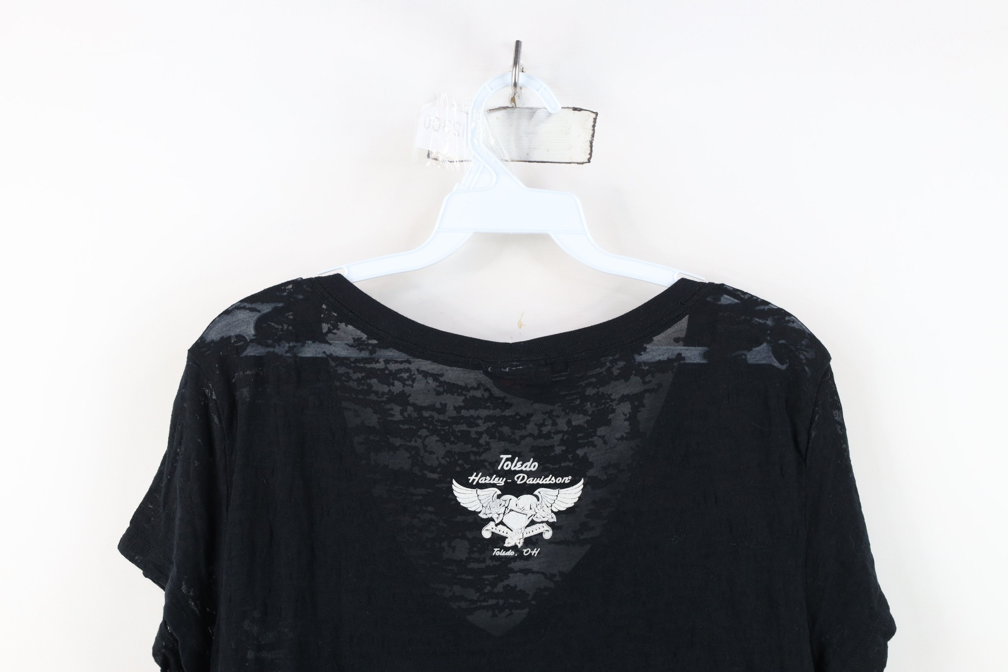 Harley Davidson Vintage Y2K Harley Davidson Spell Wing Fire Flames T-Shirt Size L / US 10 / IT 46 - 12 Thumbnail