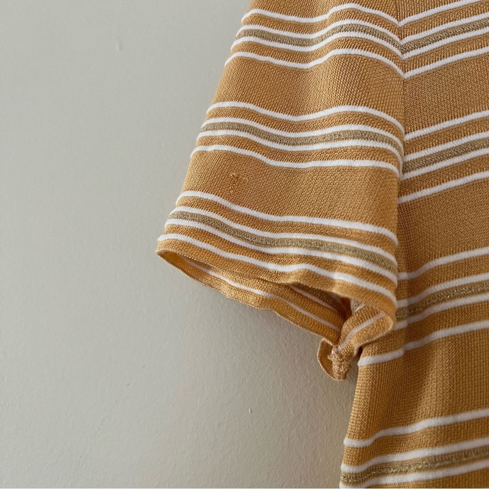 St. John × Vintage St. John Sport By Marie Gray Glitter Striped Pastel Knit Top Size L / US 10 / IT 46 - 3 Thumbnail