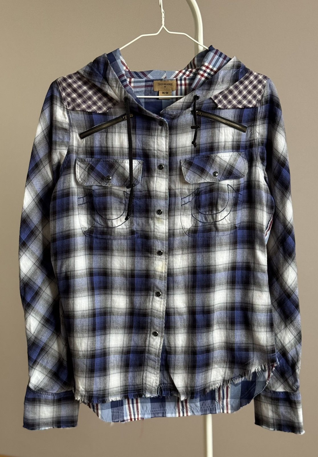 True Religion True Religion Plaid Hood Shirt Button Jacket Women Size M / US 6-8 / IT 42-44 - 2 Thumbnail