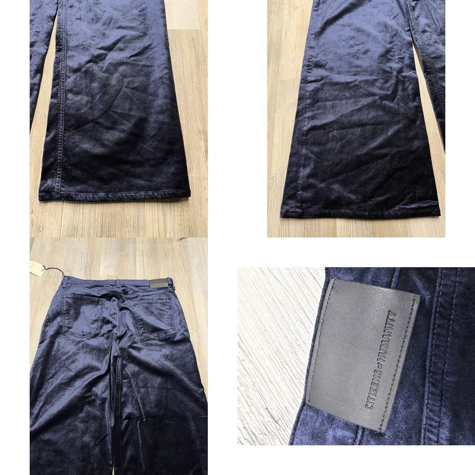Citizens Of Humanity Citizens of Humanity Paloma Baggy Jeans Womens Size 31 Navy Blue Velvet NWT US Size 24" / US 00 / IT 34 - 8 Thumbnail