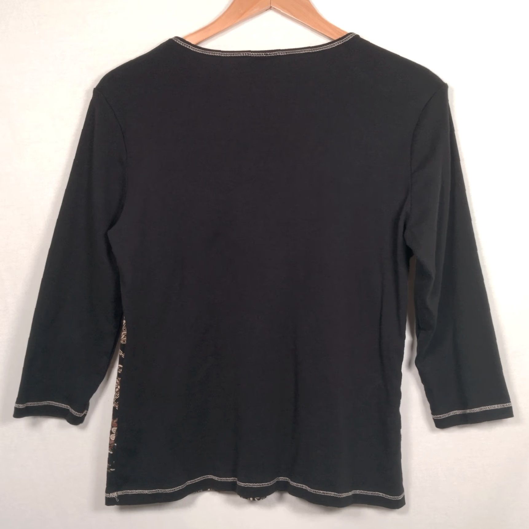 Vintage VINTAGE New Directions Petite Shirt Knit Top Black Cat Mandala Bling Y2K 2000s Knit Cotton PXL Womens Size XL / US 12-14 / IT 48-50 - 2 Thumbnail