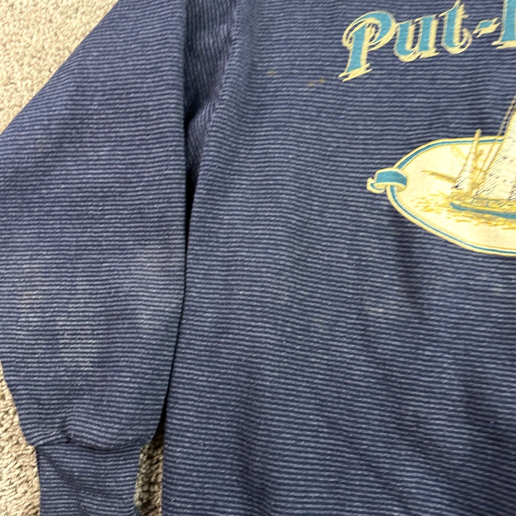 Fruit Of The Loom VINTAGE Sweatshirt Mens Large Blue Put In Bay Ohio Sailing Sail Boat Crewneck Size US L / EU 52-54 / 3 - 4 Thumbnail