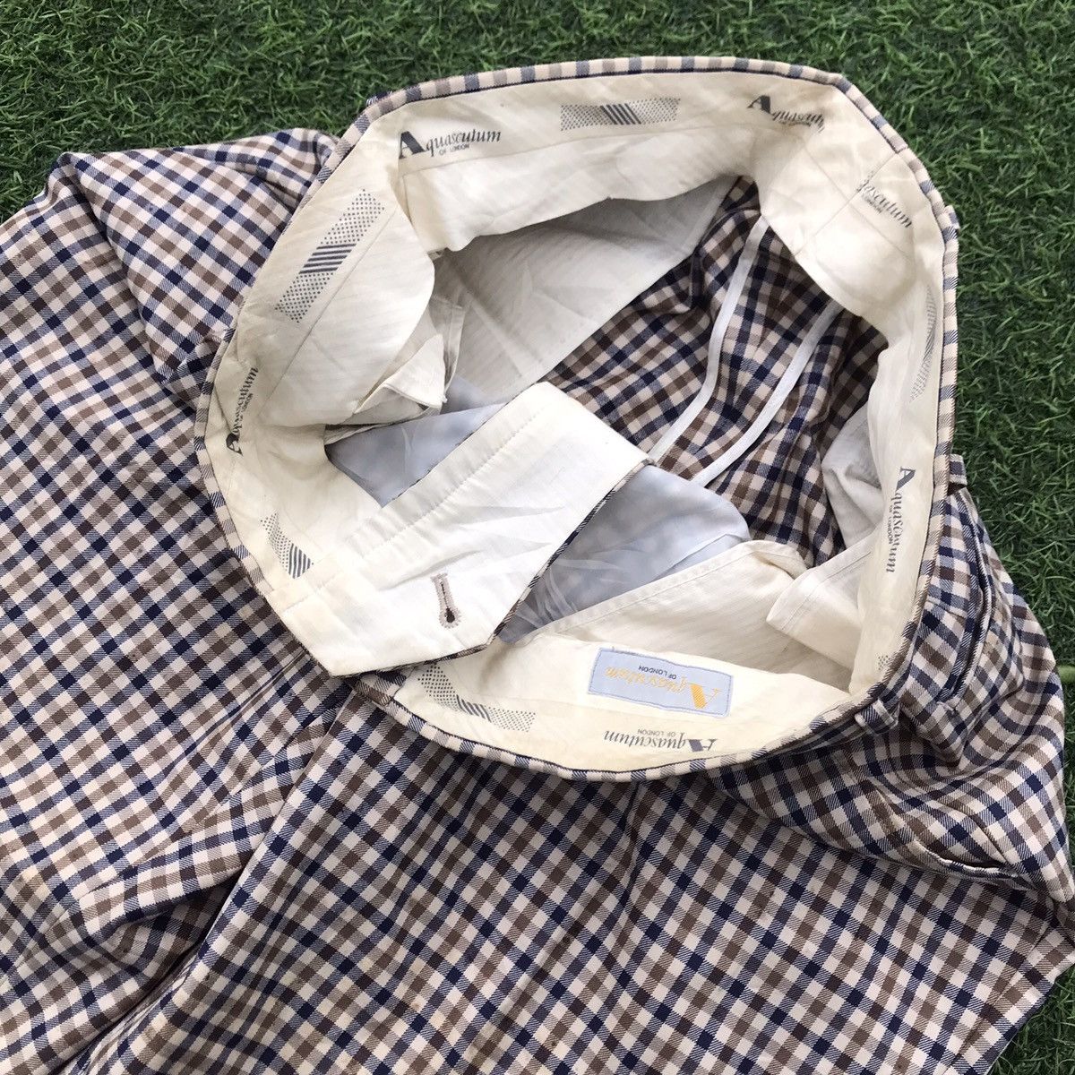 Aquascutum × Other UK × Vintage Aquascutum of london Winster Club Check Trouser Long Pants Size US 34 / EU 50 - 1 Thumbnail