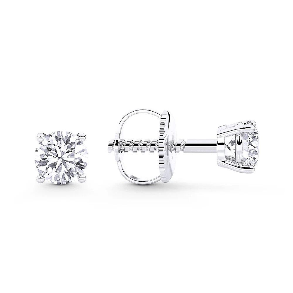 Other 0.25ct Lab Grown Diamond Round Earrings in 14k White Gold Size ONE SIZE - 2 Thumbnail