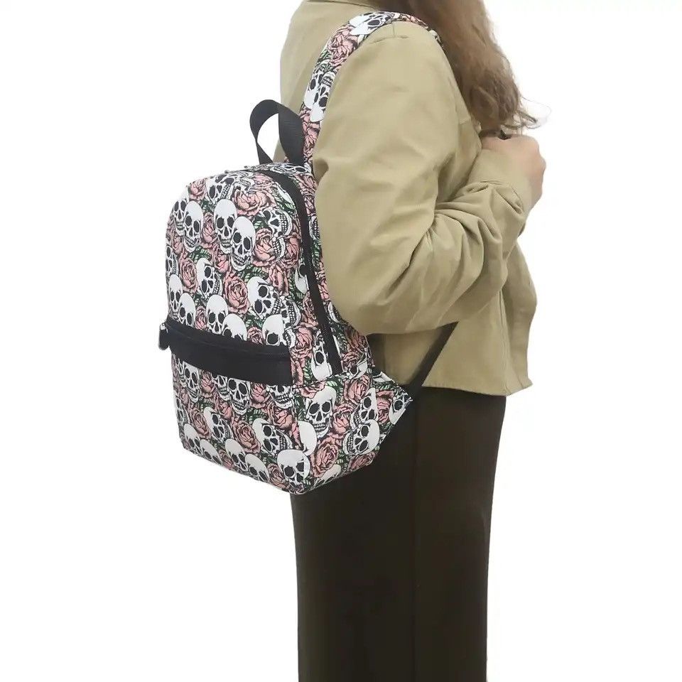 Other Commuting Skull Rose Personalized Fashion Backpack Size ONE SIZE - 5 Thumbnail