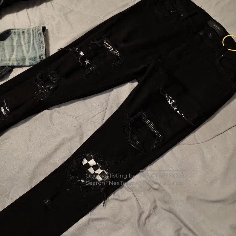 Amiri Amiri Size 30 Checkerboard art patchwork jeans Size US 30 / EU 46 - 2 Thumbnail