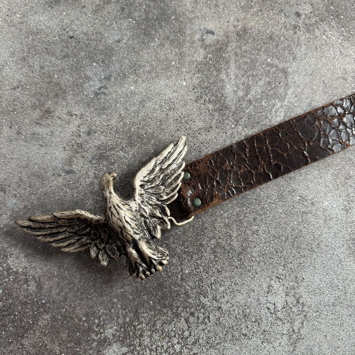 Hysteric Glamour Eagle Buckle Vintage Y2K Grunge Faded Real Leather Belt Size ONE SIZE - 7 Thumbnail