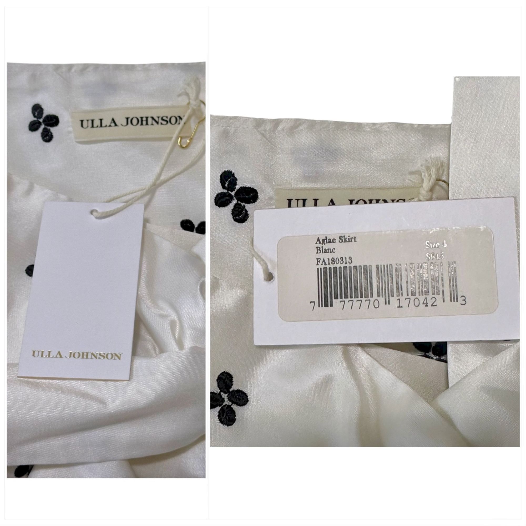 Ulla Johnson Ulla Johnson Aglae Blanc Bow Taffeta Midi Skirt NWT Size 4 F Size 27" / US 4 / IT 40 - 4 Thumbnail