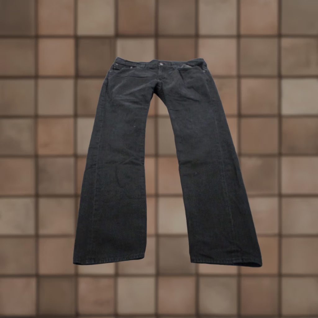 True Religion True Religion Jeans Mens 38 Black Denim Straight Slim Flap Button Zip Cotton Jean Size US 40 / EU 56 - 1 Thumbnail