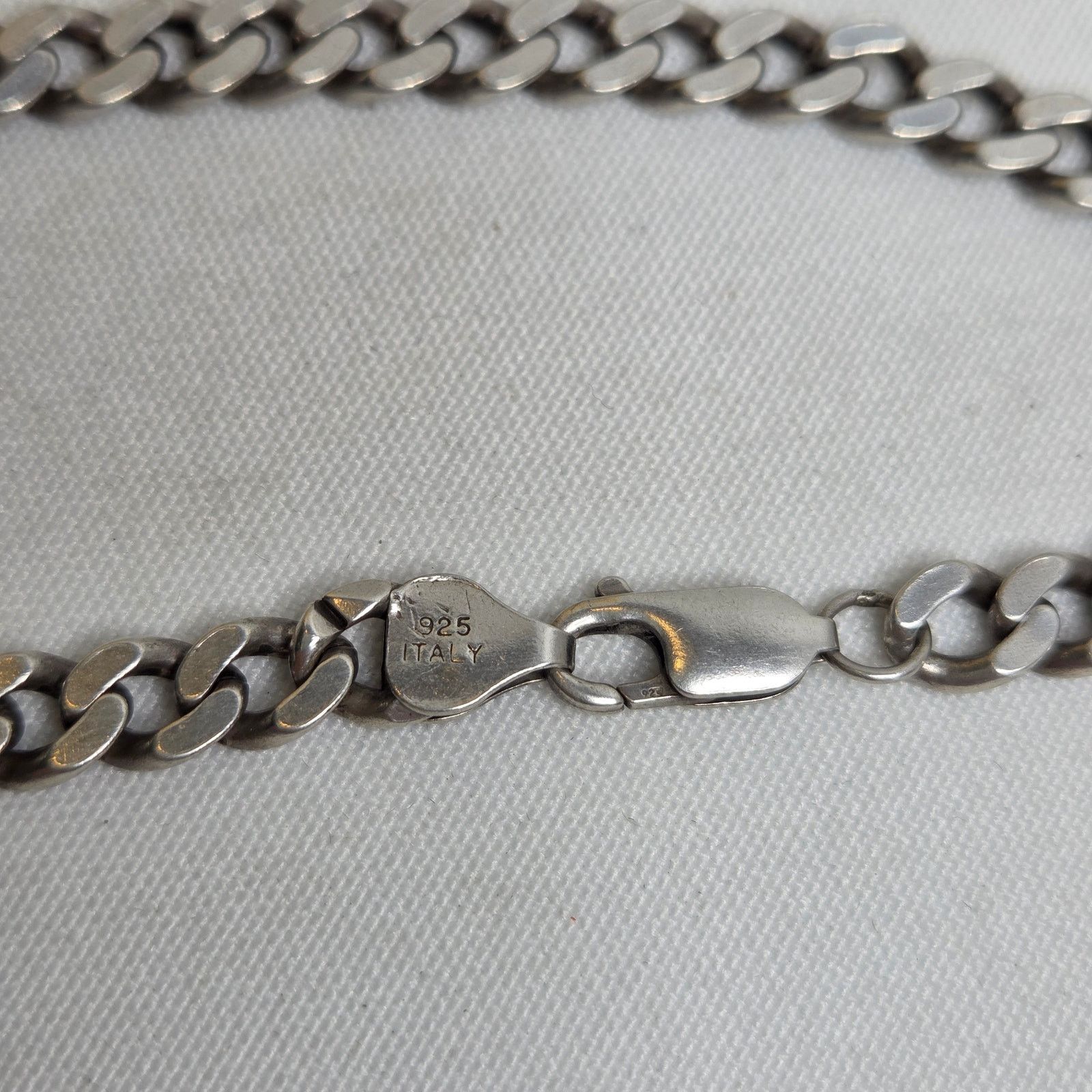 Sterling Silver Sterling Silver Curb Chain Bracelet Italy .925 7.5" Size ONE SIZE - 4 Thumbnail