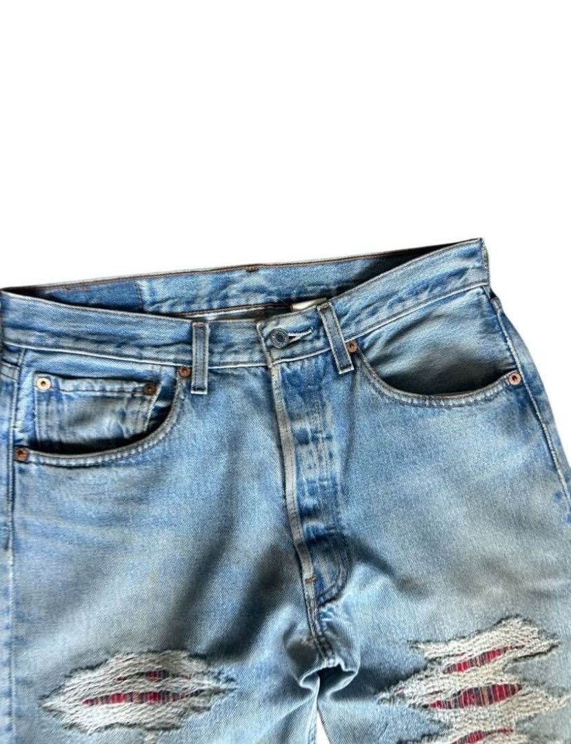 Levi's × Vintage Vintage Distressed Levis 501/ Grunge Rock Style/ patchwork Size US 31 - 5 Thumbnail