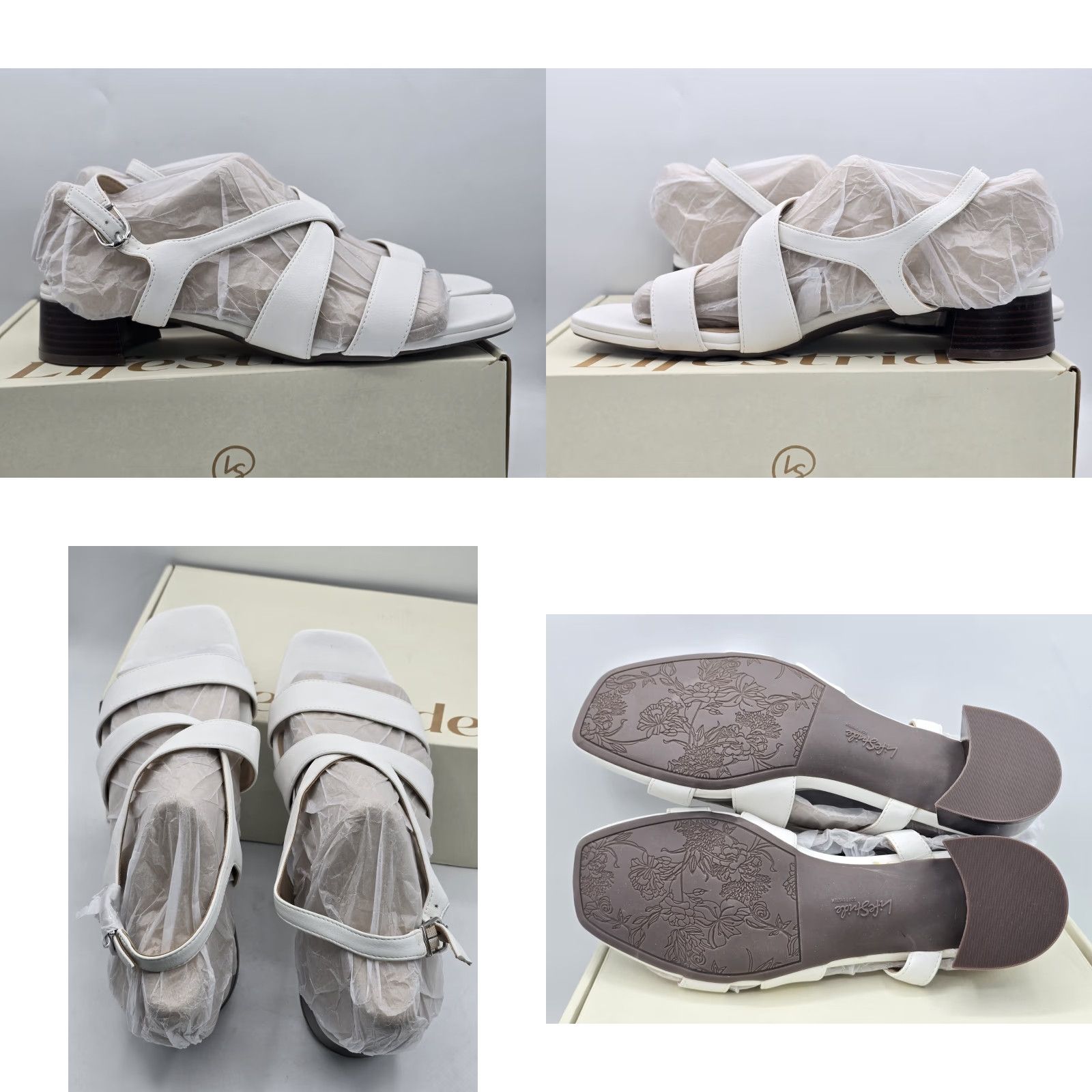 Vintage LifeStride Women's Jordan Strappy Heeled Sandals White Size 6.5 Size US 4 / IT 34 - 8 Thumbnail