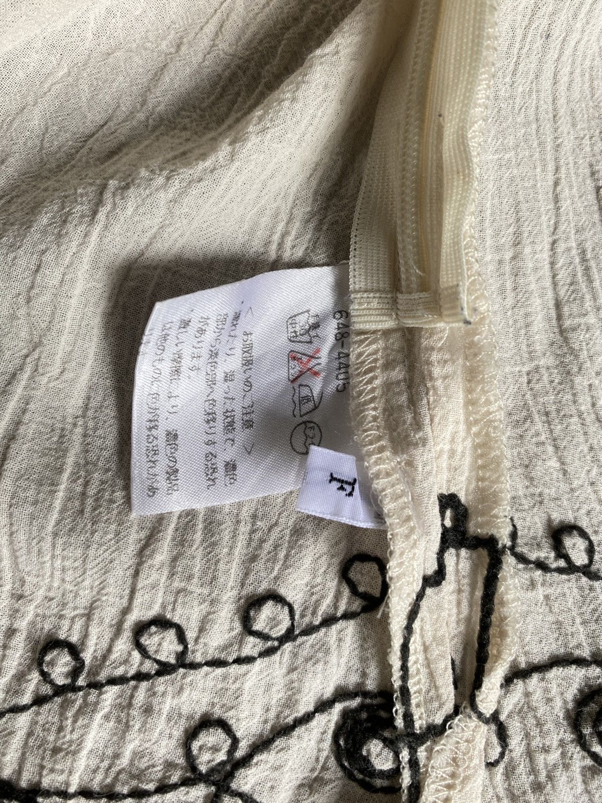 Donna Morgan MORGAN White Blouse with Black Embroidery Size M / US 6-8 / IT 42-44 - 6 Thumbnail