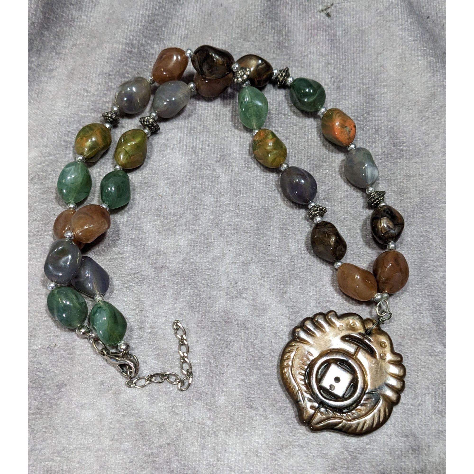 Other Vintage Chinese Symbol Pendant Necklace With Faux Stone Bead Size ONE SIZE - 6 Thumbnail