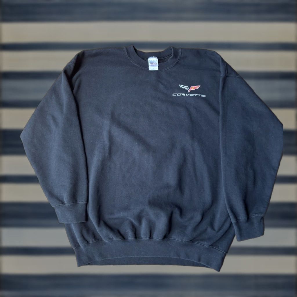 Gildan VINTAGE Corvette C6 An American Revolution Crewneck Sweatshirt XL Black Cotton Fleece Embroidered Logo Men Racing Clob Size US XL / EU 56 / 4 - 1 Thumbnail