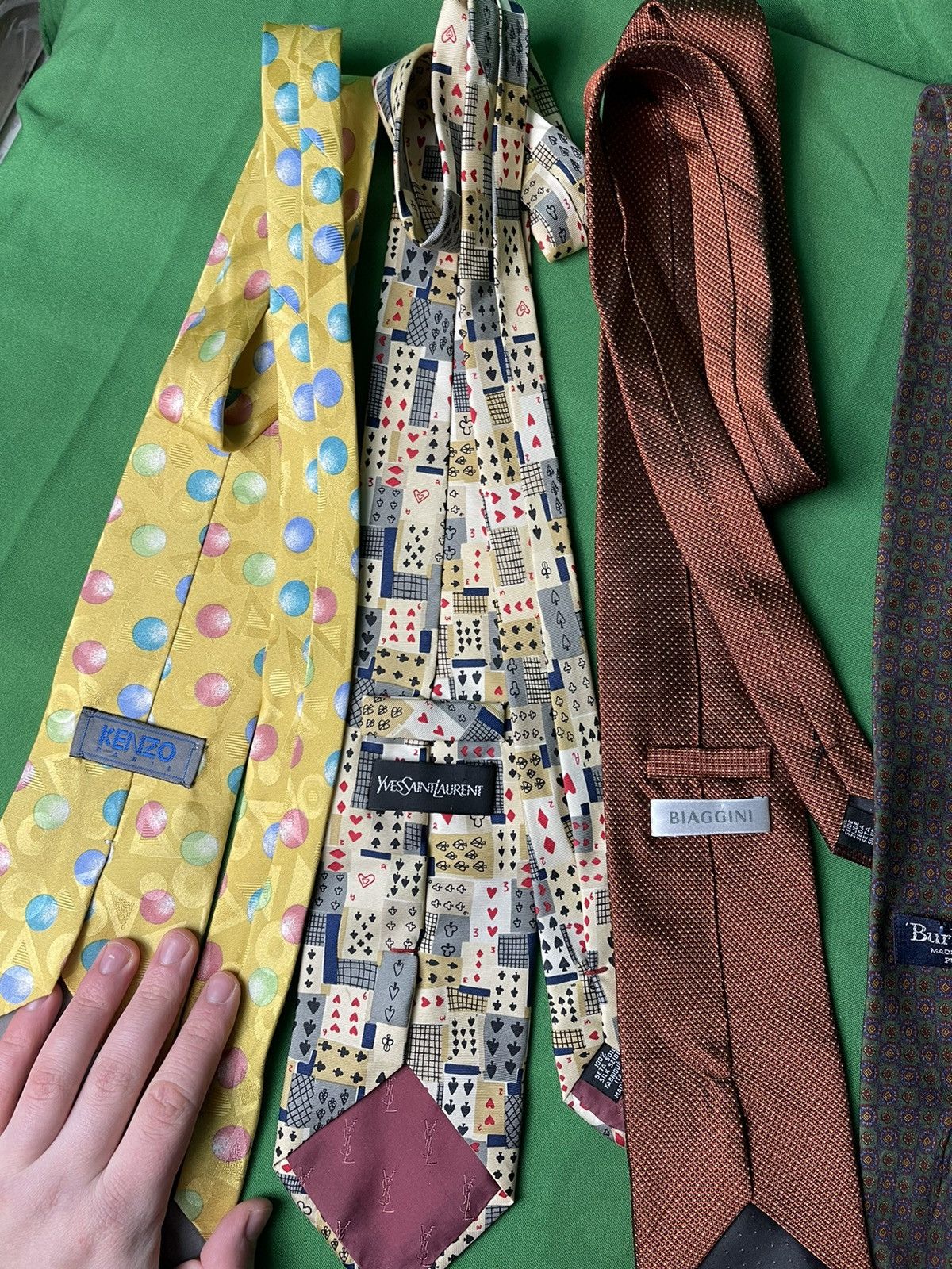 Kenzo × Vintage × Yves Saint Laurent lot of 5 vintage tie Burberrys, YSL, KENZO, made in Italy Size ONE SIZE - 6 Thumbnail