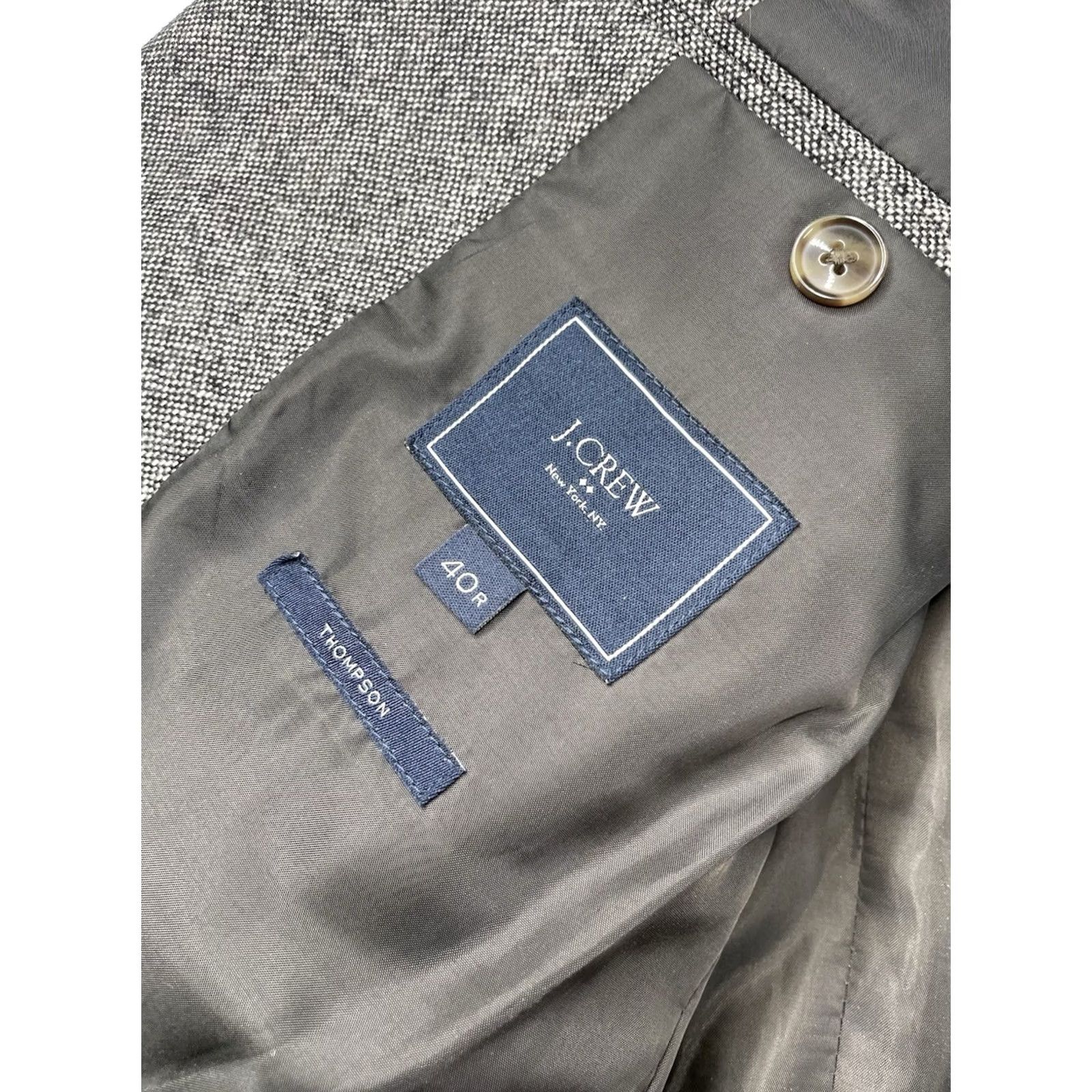 J.Crew NWT J Crew Mens Thompson Blazer Gray Wool Blend Suit Coat Size 40R - 3 Thumbnail
