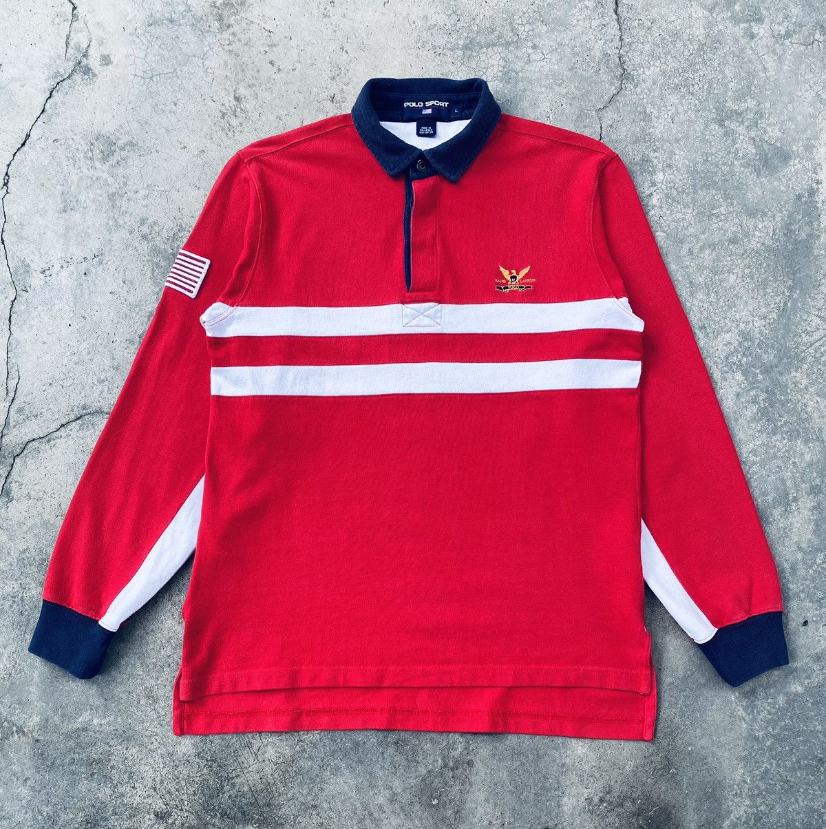 Polo Ralph Lauren Vintage 90s Polo Sport Ralph Lauren Rugby Long Sleeve Size US L / EU 52-54 / 3 - 1 Thumbnail
