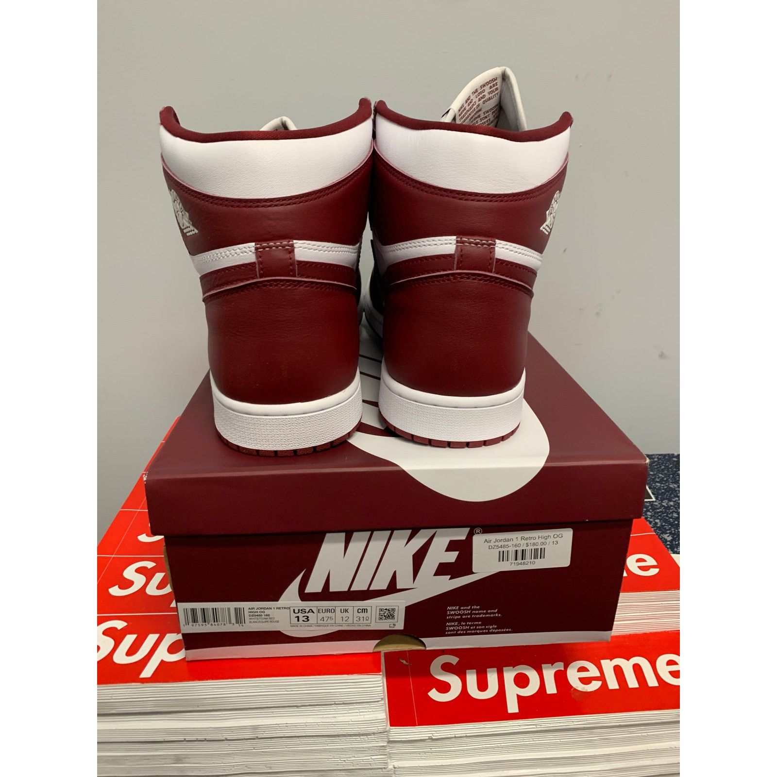 Nike Nike Air Jordan 1 Retro High OG Artisanal Team Red Size 13 Size US 13 / EU 46 - 3 Thumbnail