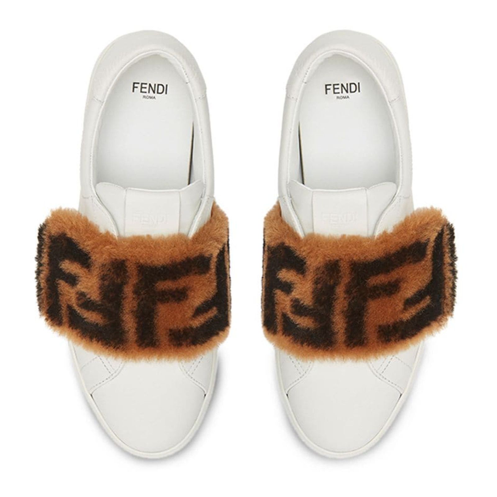 Fendi Fur Logo FF Zucca Low Top Slip On Trainer Sneaker 37 Size US 7 / IT 37 - 7 Thumbnail