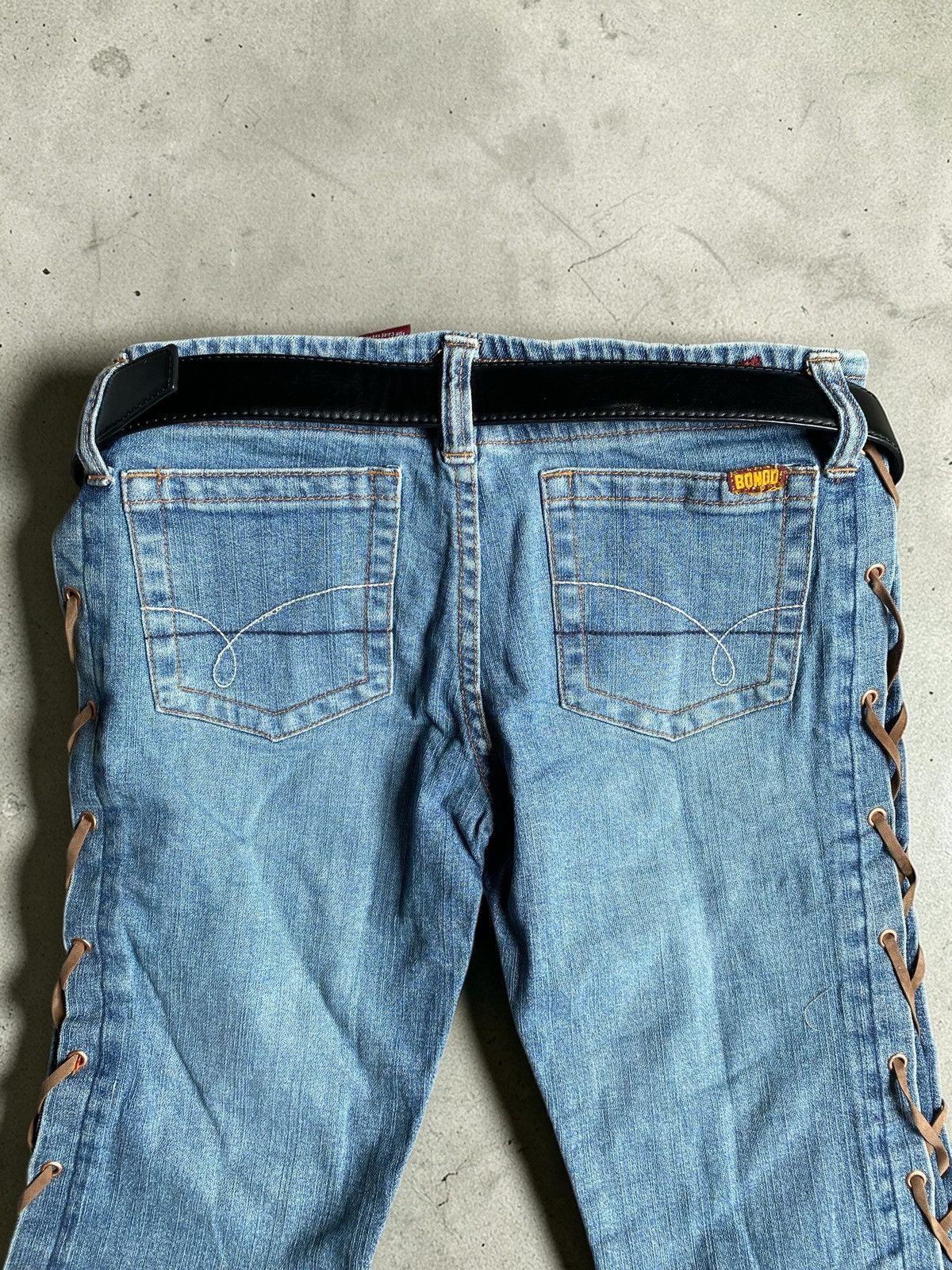 Japanese Brand 2000’s bongo lace up flared denim pants Size US 31 - 5 Thumbnail
